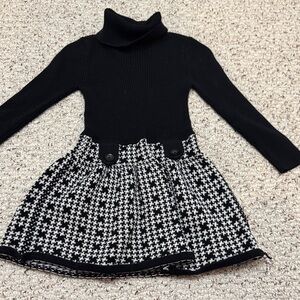 Maggie & Zoe Black and White Houndstooth Kids Dress